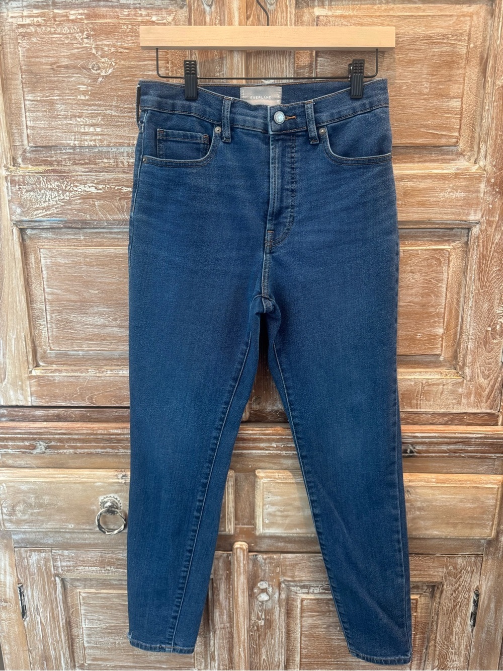 Everlane High Rise Indigo Denim Straight-Leg Jeans Classic Casual